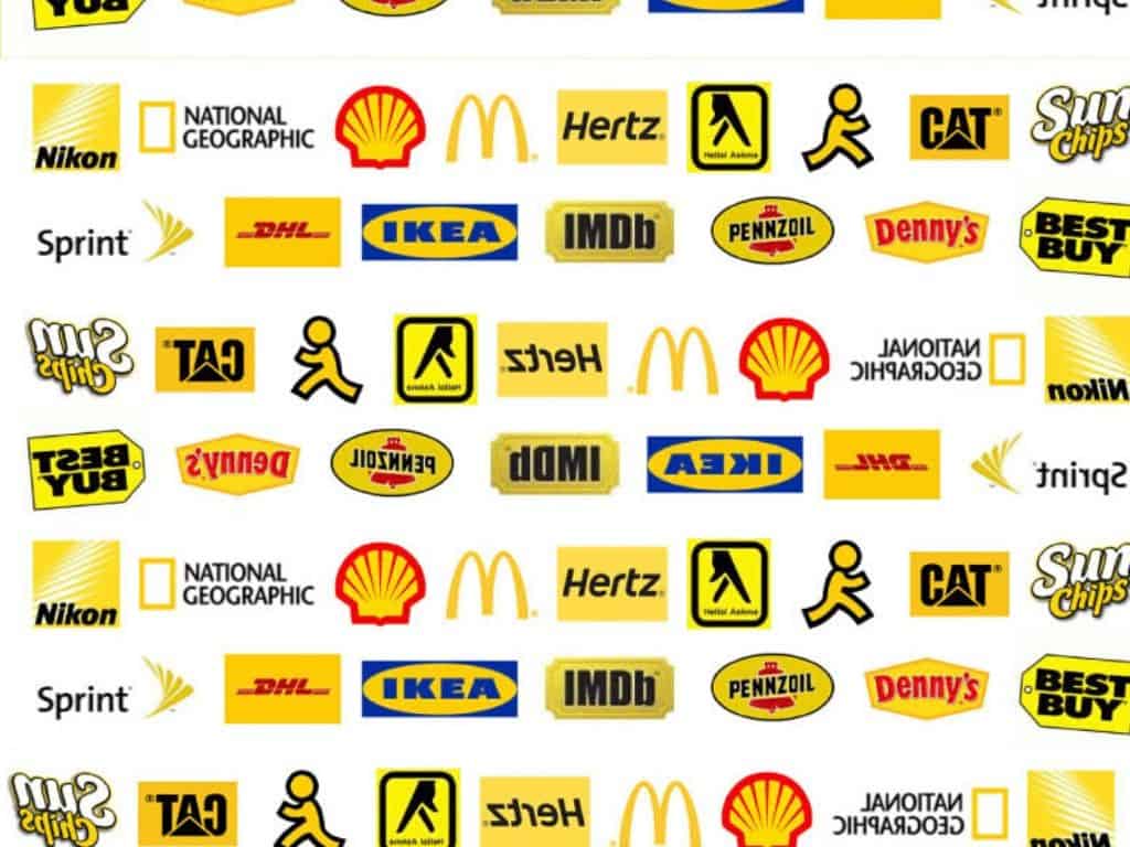 40 Brands  Love Yellow  Color in Logo  as Identity 