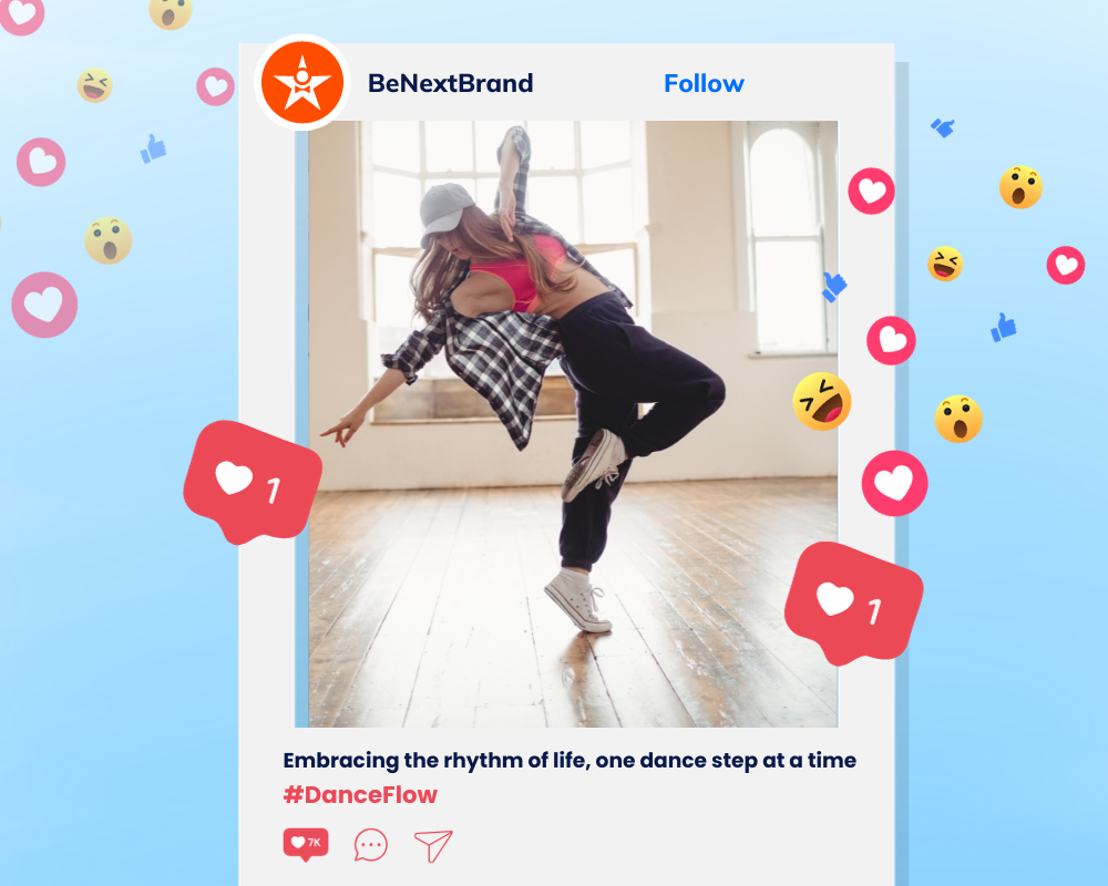 Dance Captions with Hashtags
