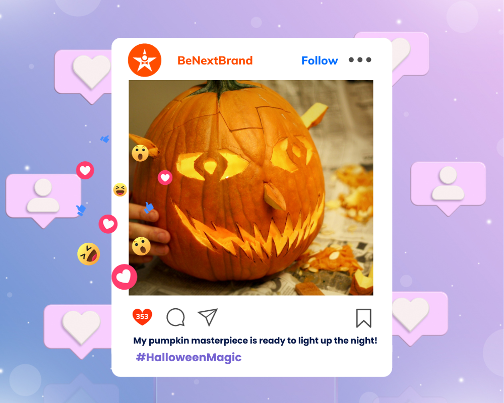 Pumpkin Carving Captions with Emojis