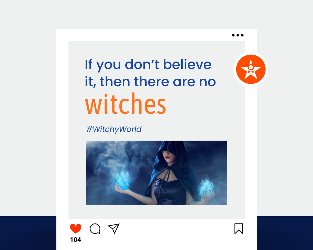 Witch Captions with Hashtags